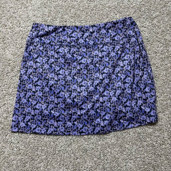 J.Jill Fit Womens Sz M Petite Performance Knit Skort Floral Print Purple - Picture 7 of 7